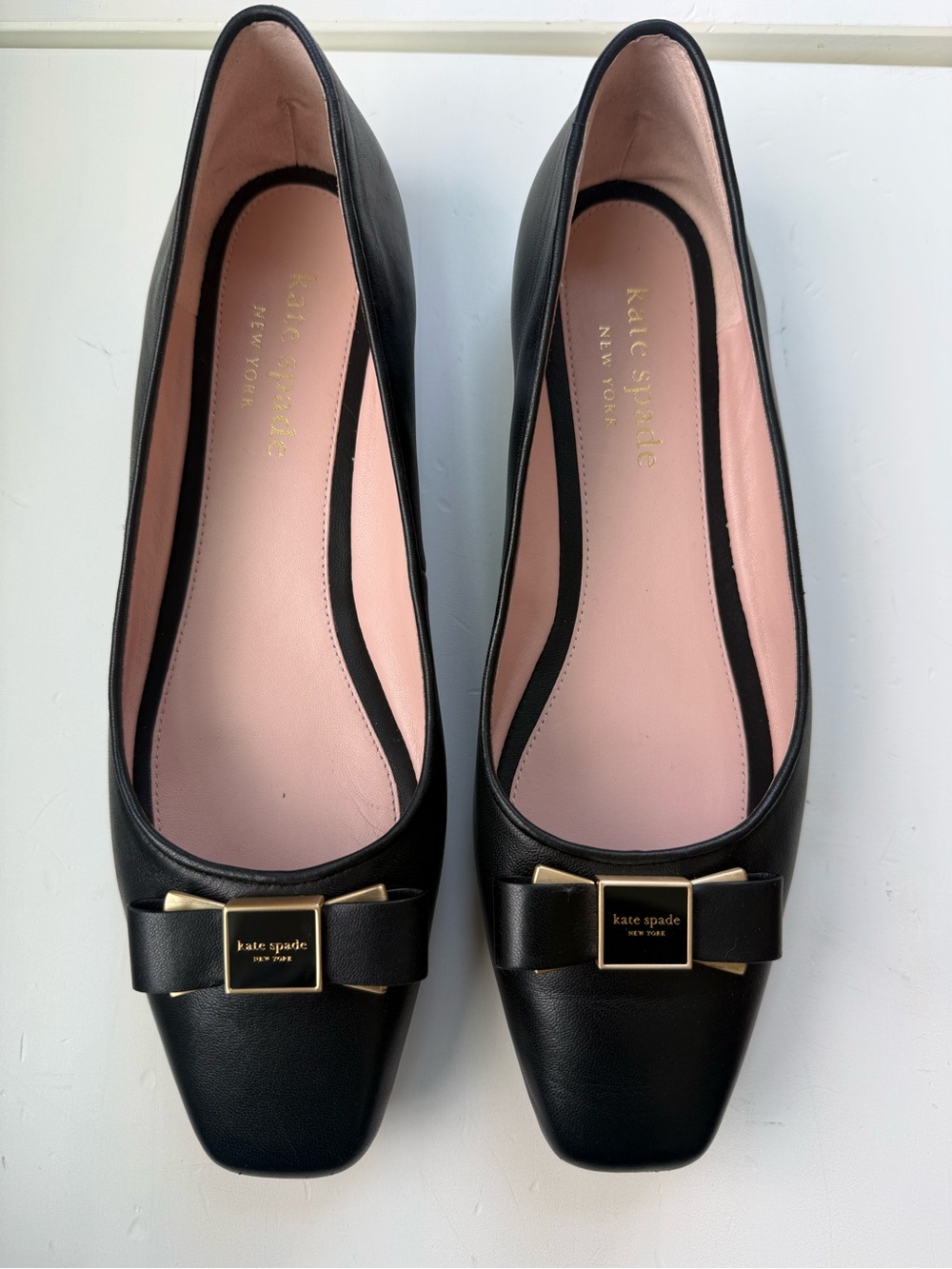 Kate Spade New York Black Leather Bowdie ballet Flats with bows - Picture 2 of 10